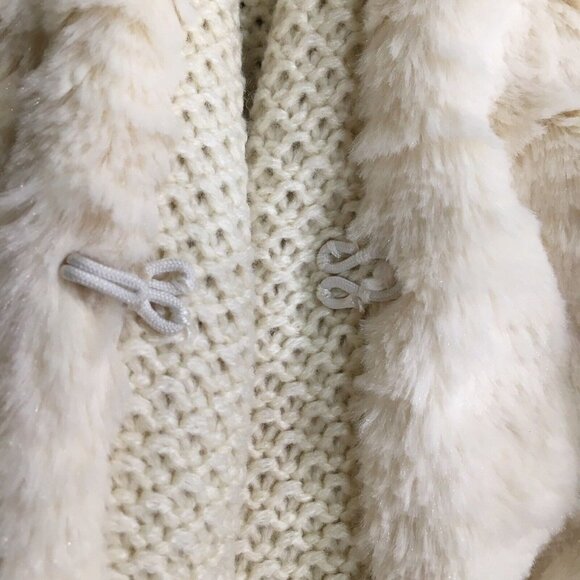 Dennis by Dennis Basso Faux Chinchilla Fur trim Belted Cardigan A229750 - Picture 6 of 7